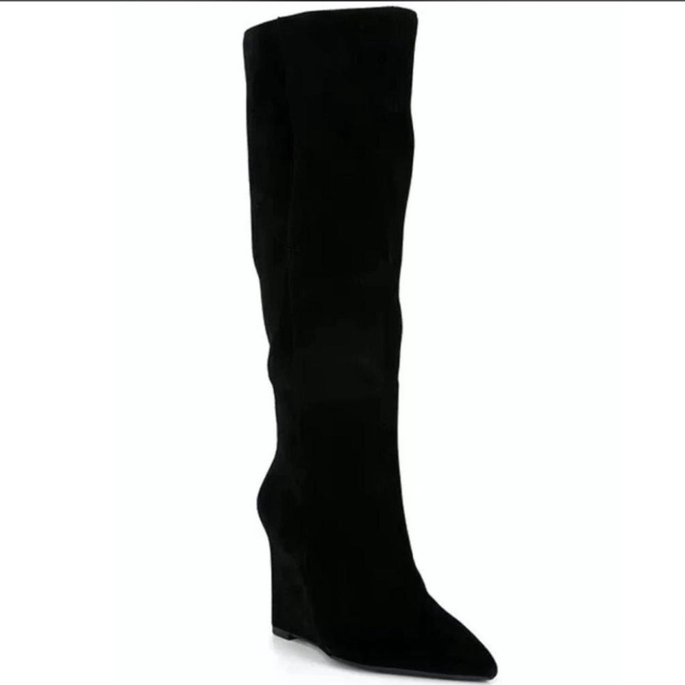 Gianni Bini Black Over-the-Knee Wedge Boot